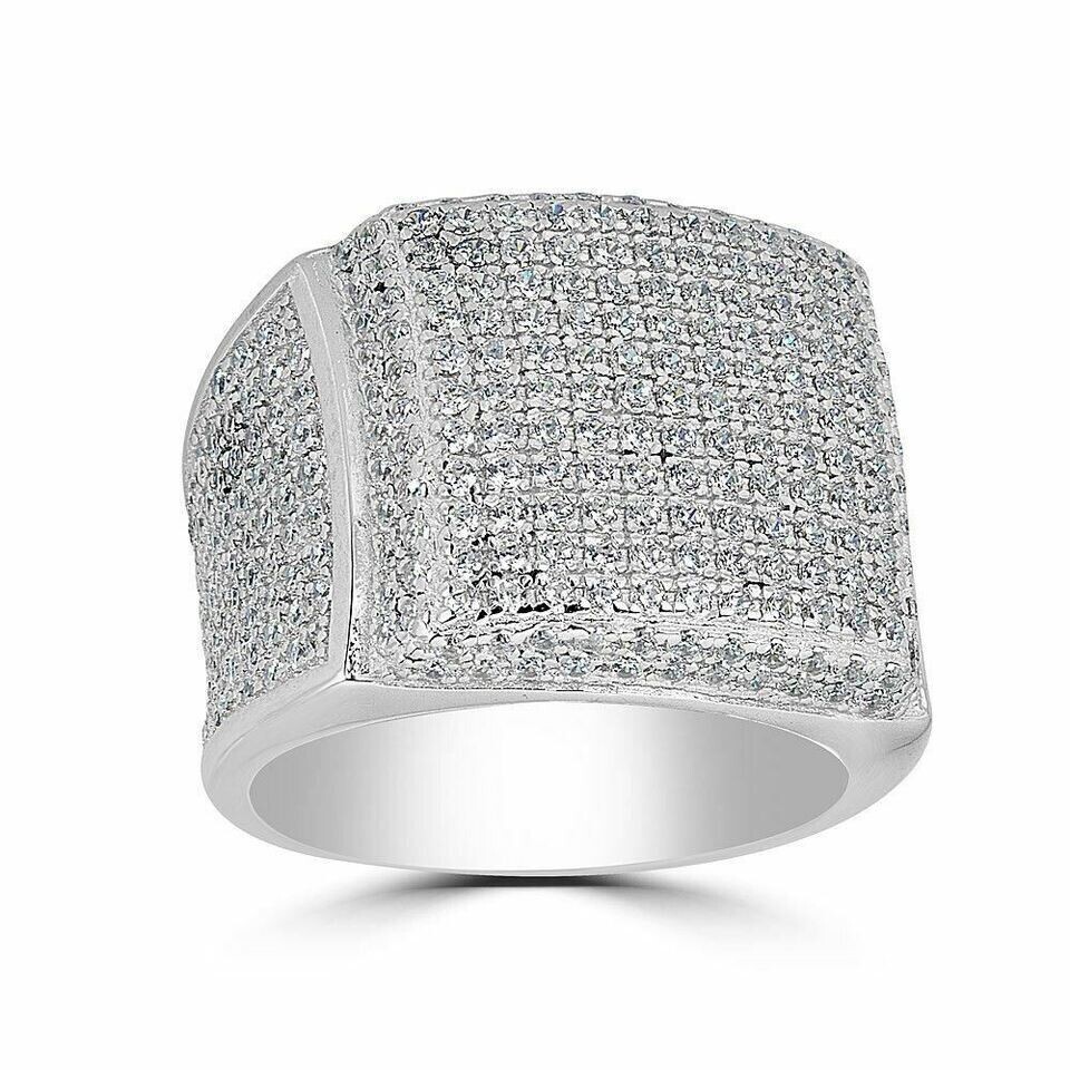 Bague De Mariage Homme Hip-hop 2,0 Ct Diamant Simulé Argent 925 - Taille 10-11-12 - Blanc - Style Solitaire