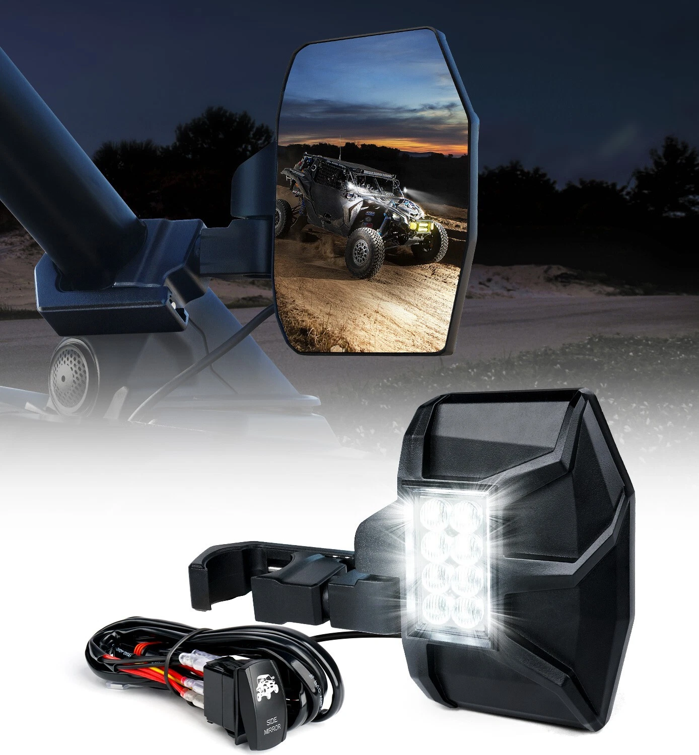 1.75"-2" Roll Bar UTV Rear View Side Mirrors for Polaris RZR Kawasaki MaverickX3
Opens in a new wind