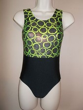 Plum Leos Leotard Womens Size S Multi-Color Black  Green Leotard Sleeveless