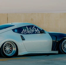 JDM Flame Window Holographic, Oil Slick, Pearl, Glitter Car Sticker Decal