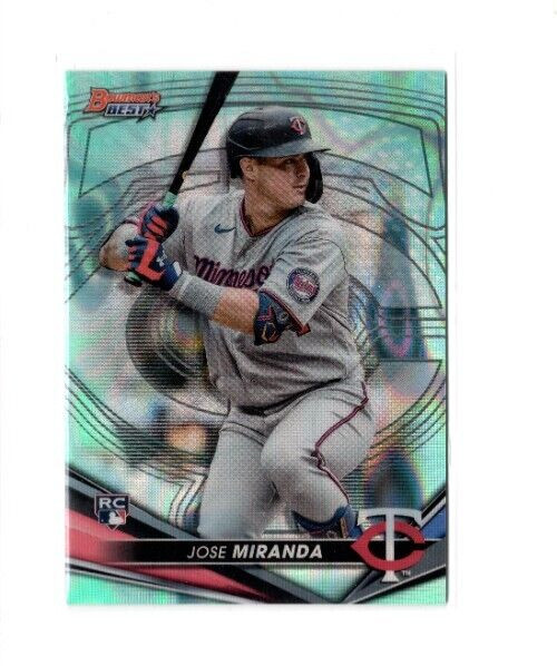 2022 Bowman's Best Aqua Lava Refractor Jose Miranda Rookie Card #'d 132/199 RC
