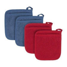 RITZ Terry Pocket Mitt Potholders Set of 4 | Heat-Resistant Kitchen Mitts
