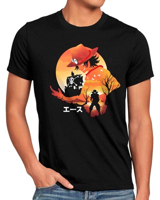 Ace Sunset Herren T-Shirt cosplay strohhutbande piraten thousand sunny
