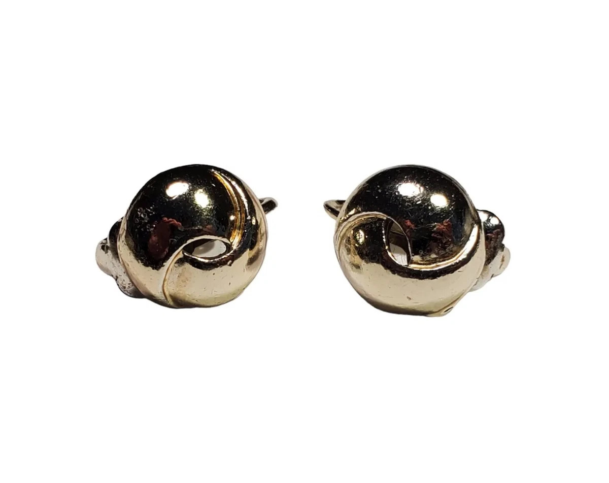 Vintage Kramer Silver Earrings Round Clip On Signed Estate Costume