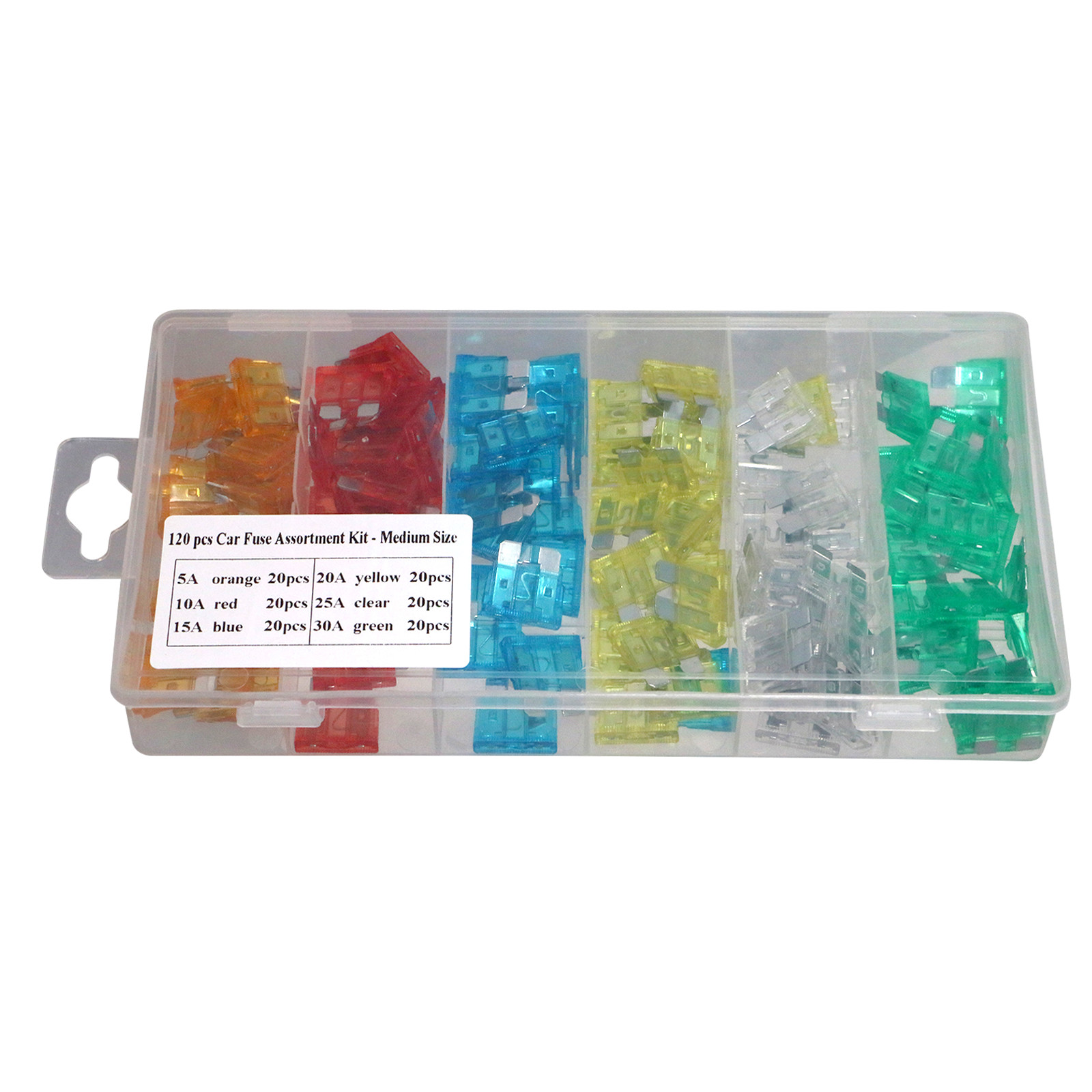 1 Pack XFITTING 120 pcs Car Fuse Kit, Replacement Fuses for Car/RV/Truck/Boat