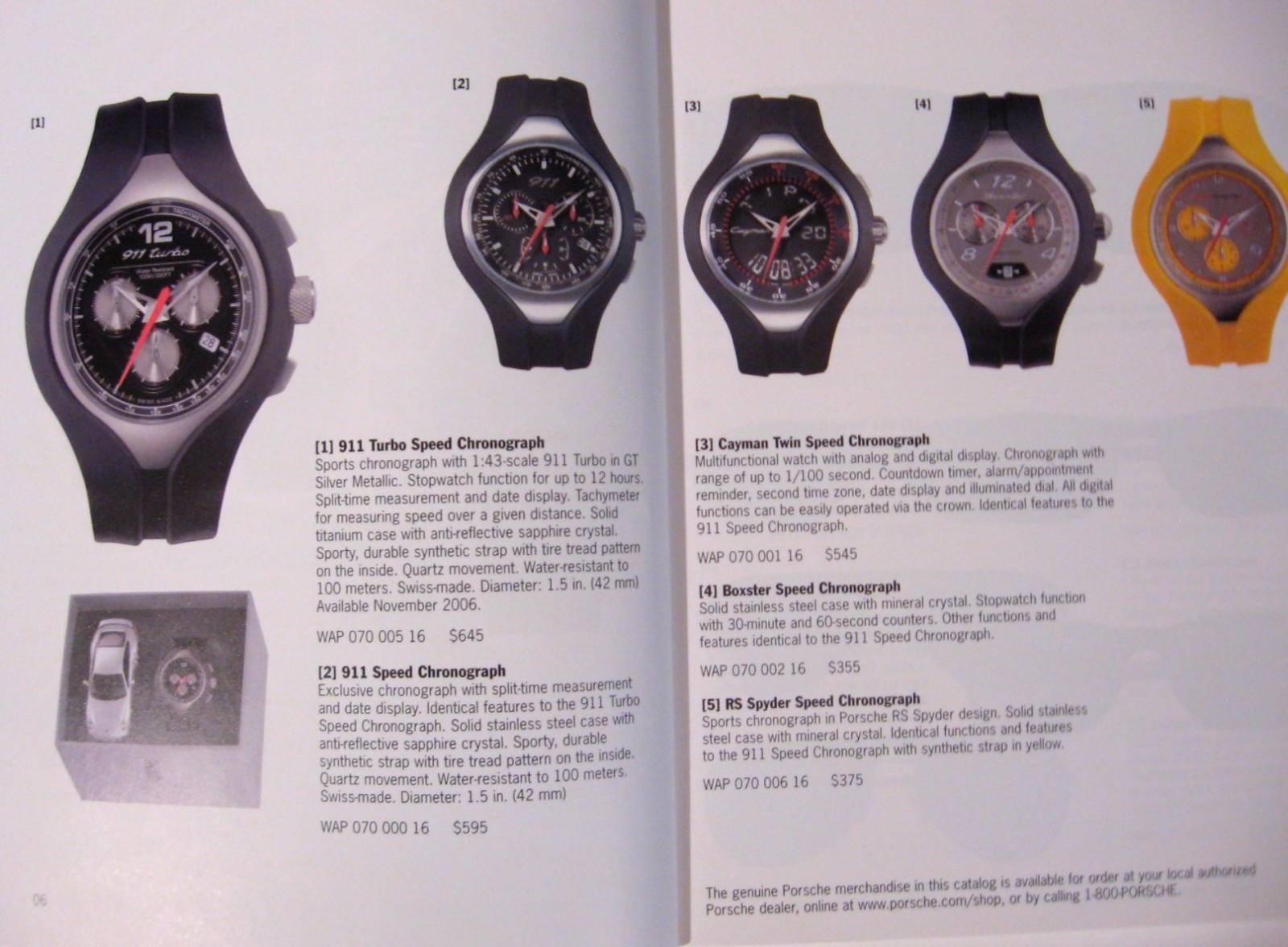 2007 Porsche Design Driver's Selection Catalog Brochure Watches