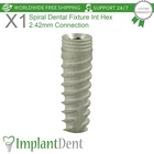 Spiral Dental Fixture Int Hex 2.42mm Connection Titanium Material Dentistry