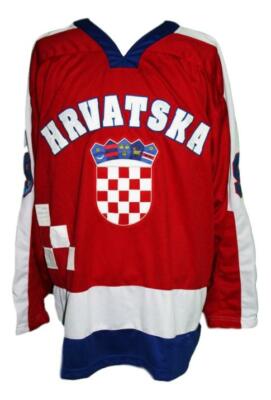Any Name Number Hrvatska Croatia Custom Hockey Jersey Red