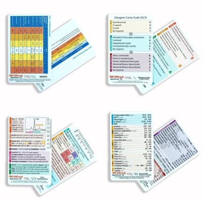 YardCard - Medical Reference Card Set: ECG, Blood Test Ranges, Glasgow Scale,