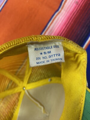 Caterpillar CAT Diesel Power Vintage Mesh Trucker Hat Patch Yellow