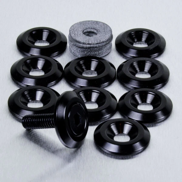 PRO-BOLT Rondelle fraisee en Aluminiums M6 (22mm o/d) Pk x 10 Noir