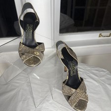 Amazing Salvatore Ferragamo Vintage Women s Shoes Size 7.5 M Lizard Skin Heels