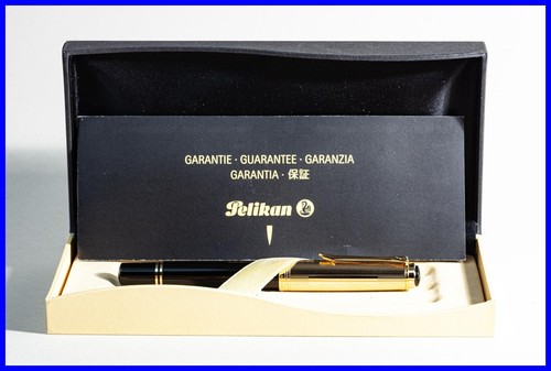 PELIKAN M450 Piston Fountain Pen Souverän VERMEIL 925 & BLACK M 18k Nib