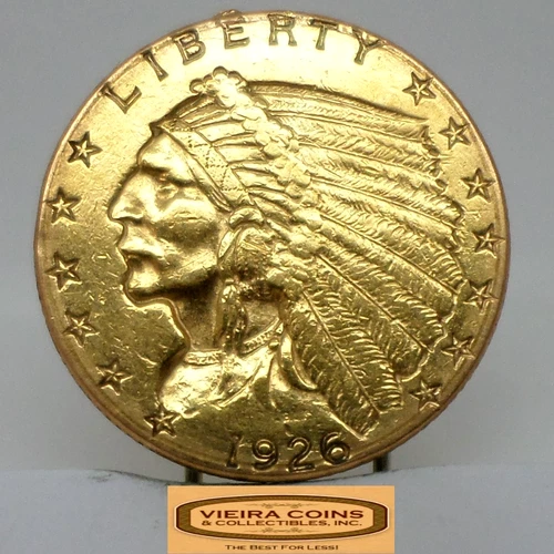 1926 Indian Head Gold $2.5, Quarter Eagle, Polished, Rim Damaged - #B56122