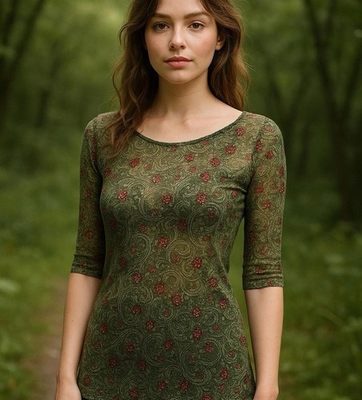 #ad Vtg Y2K Jessica Simpson Mesh Floral Paisley Blouse M Forest Fairy Hippie Top $25.00