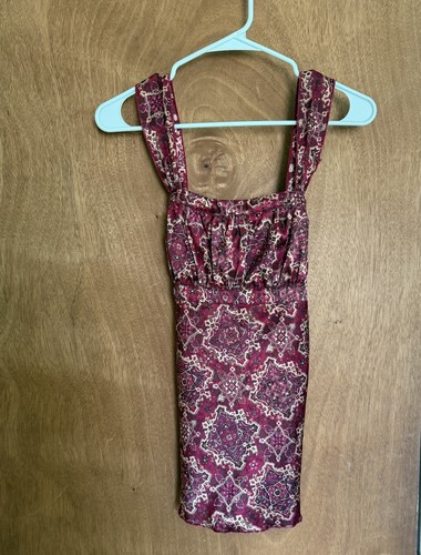 Camiseta sin mangas Y2K Autoestima Borgoña Floral Satén Talla Grande Años 90 Indie Lechera Boho - Imagen 5 de 7