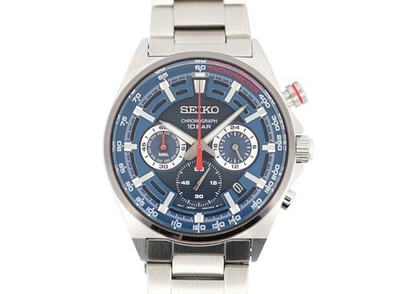 Seiko Chronograph 8T63-00T0 SSB407P1 blaues Zifferblatt rote Zeiger aus Japan