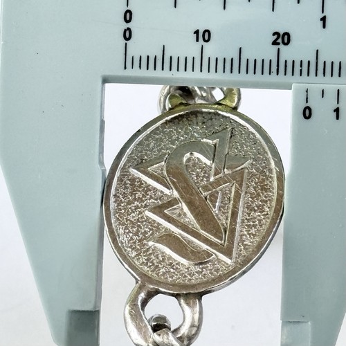 VTG Sterling 925 Scientology Clear/ Curb Link Oval Insignia 8in Bracelet 42.7 Gr - Picture 5 of 10