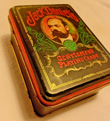 Vintage Jack Daniels Herren Spiel Poker Karten in Werbedose
