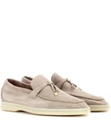 Auth Men's LORO PIANA Summer Walk Beige Loafers Suede Luxury Shoes Size 41