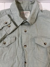 Wrangler Jeans Co Long Sleeve Green Stripped Dress Shirt Size L
