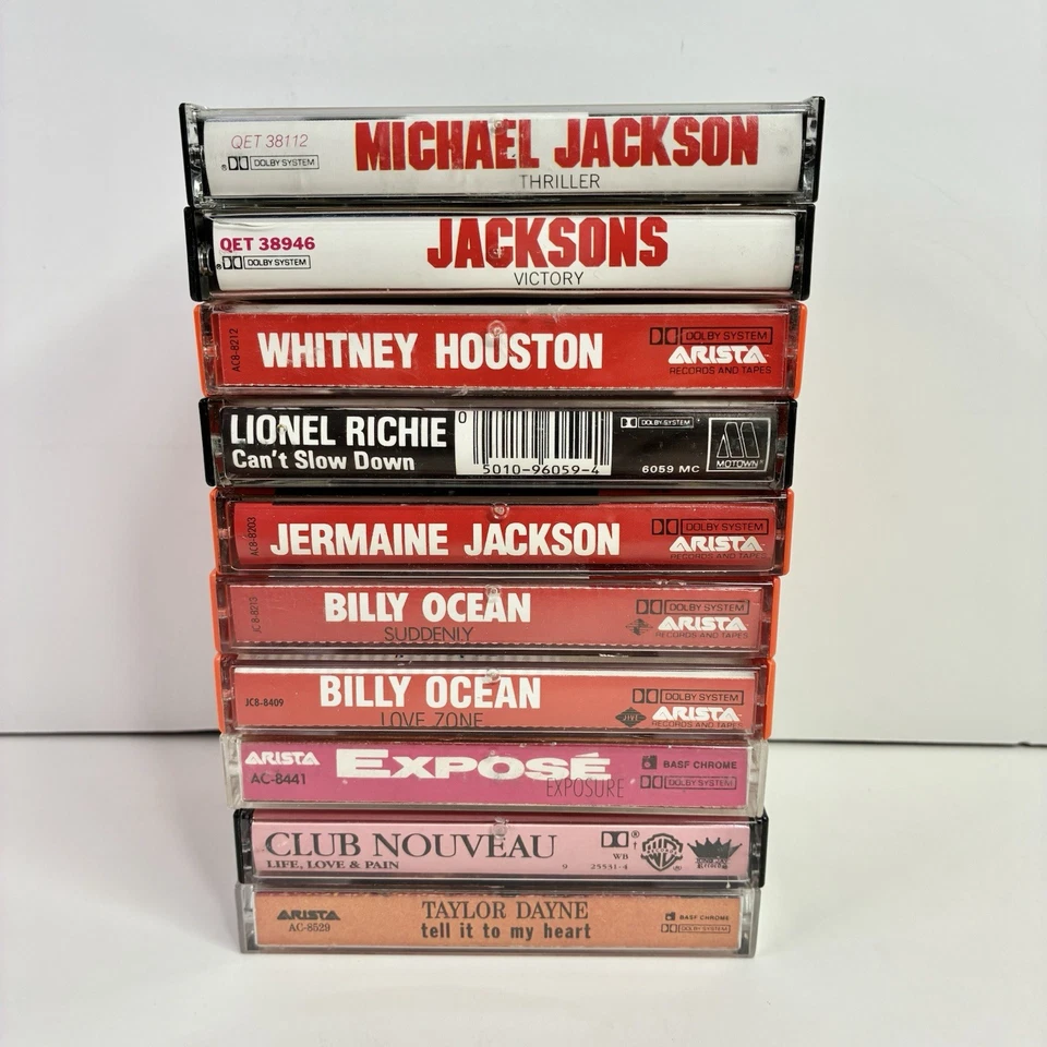 Lot Of 10 Cassette Tapes 80s Michael Jackson, Jacksons, Whitney Houston *READ* - Image 3 of 4
