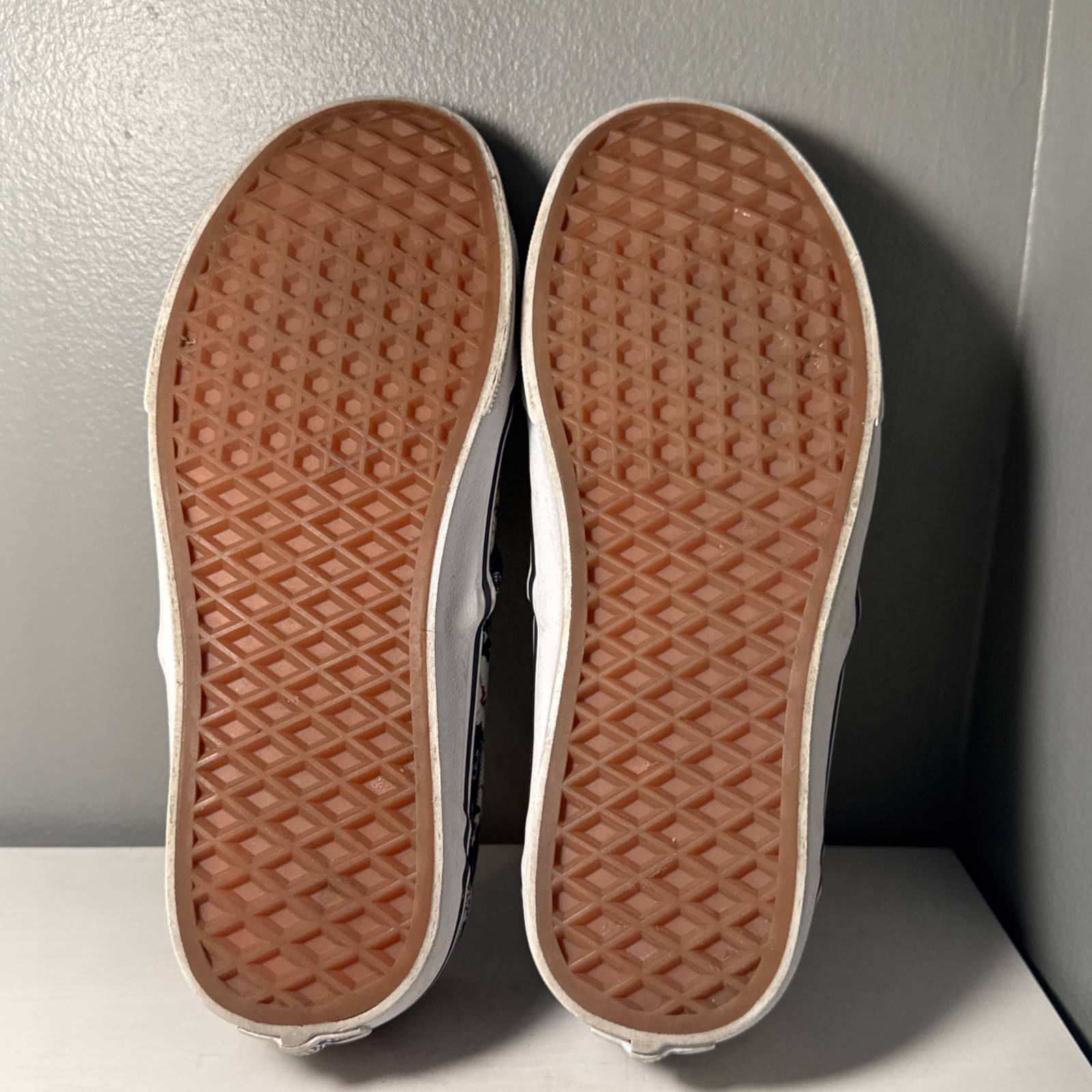 Vans Women's Navy And Floral Flat Slip Ons