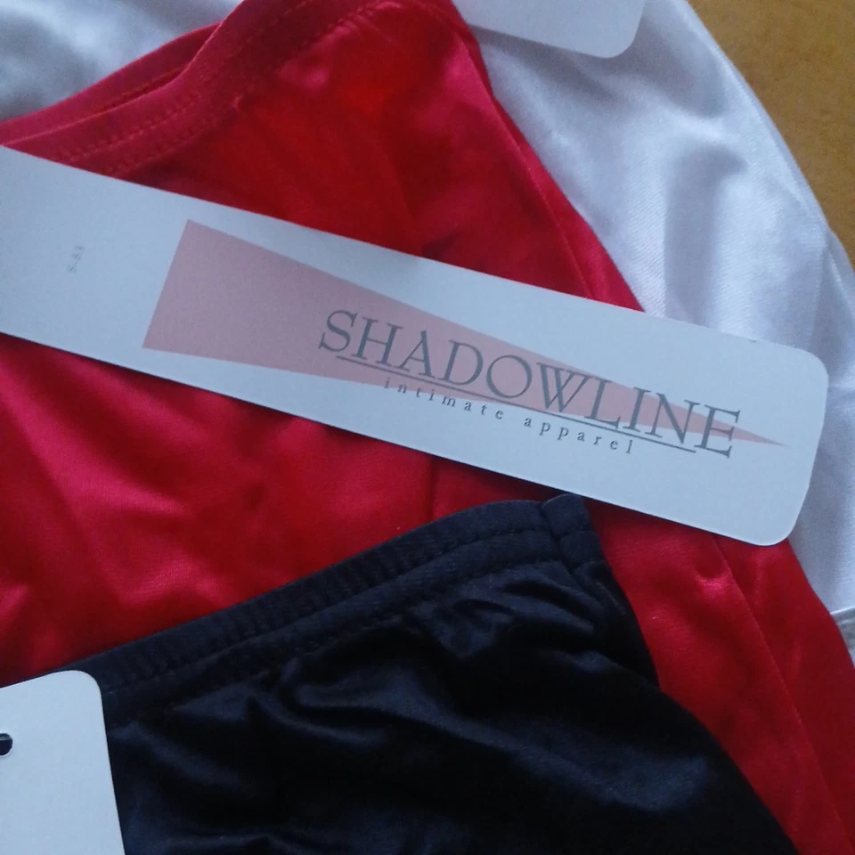 Shadowline Mujer Talla 7 Off White Negro Rojo Nylon Cintura Alta Calzoncillos Bragas 17032 Foto 2 de 3