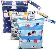 3 Pezzi Pannolini, Borsa per Pannolini Lavabili Riutilizzabile, Borsa per Pannol