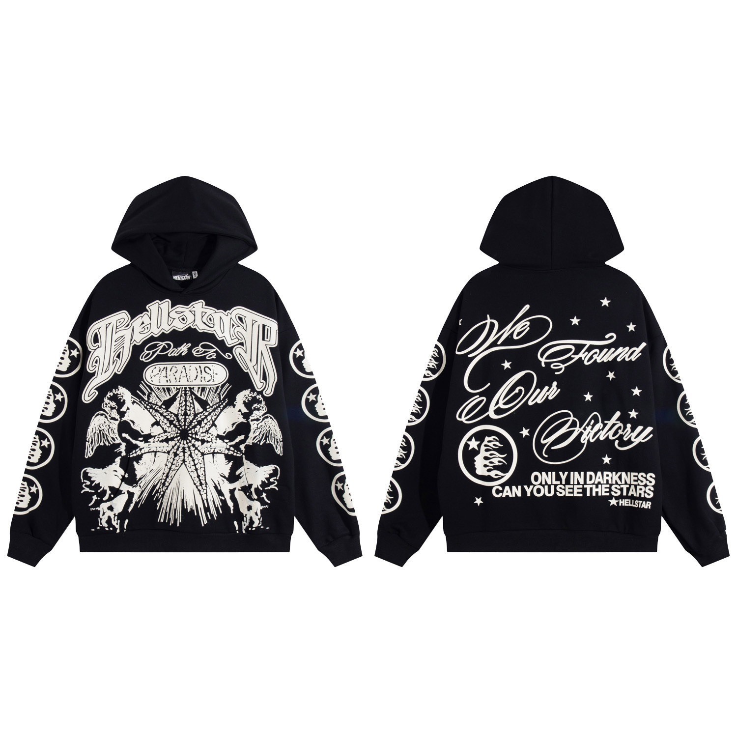 European and American style outerwear, classic ripped hoodie