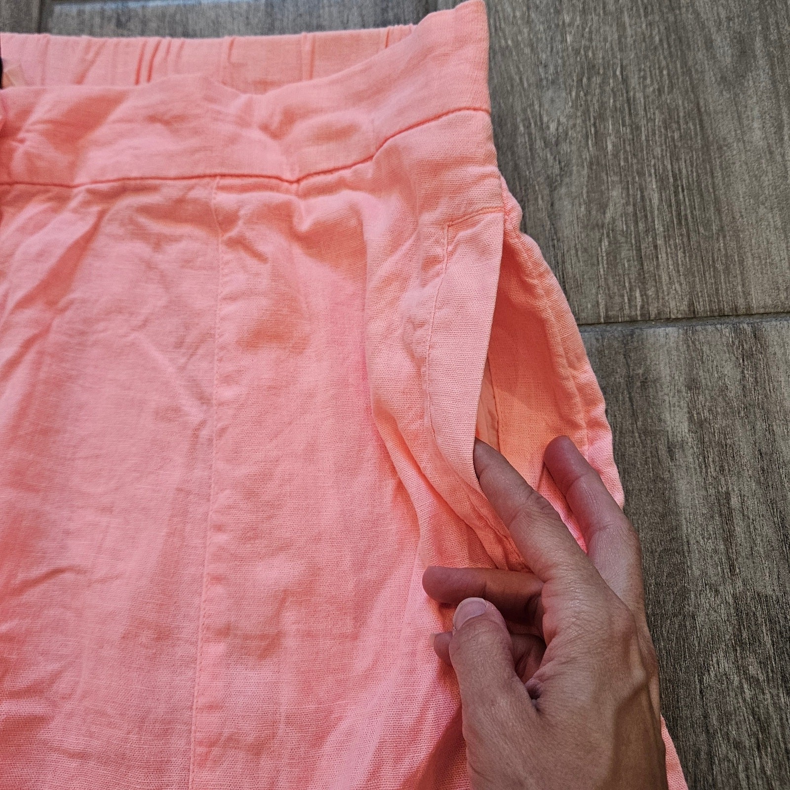 Universal Thread Button Front Linen Blend Midi Sk… - image 6