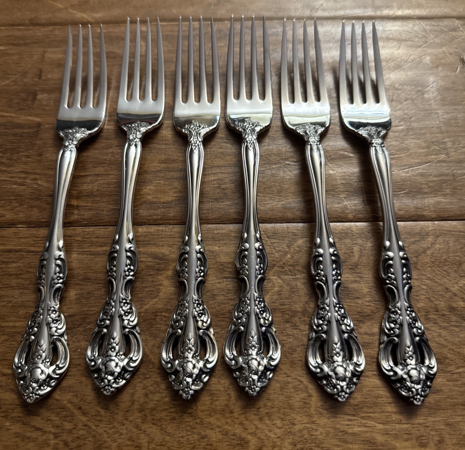 Set of 6 Oneida Stainless Steel MICHELANGELO Salad Forks