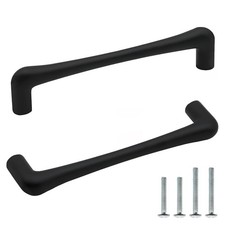 10 Pack Cabinet Pulls Matte Black 5 Inch/128mm Hole Center Solid Zinc Alloy H...