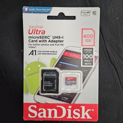 SanDisk 400GB Ultra microSDXC UHS-I Memory SD Card 100MB/s C10 U1 A1 Full HD