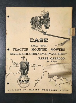1953 Case Tractor E-7 EH-7 EV-7 Mower Dealer Parts Catalog Manual Brochure 