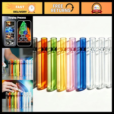 9 Pcs Colored Borosilicate Glass Tubes - 4 Inch, 12mm OD, 2mm Wall Thickness