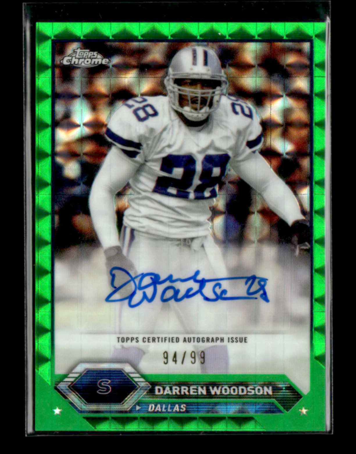 Darren Woodson 2023 Topps Composite Chrome Auto Green Geometric 94/99 [jos76