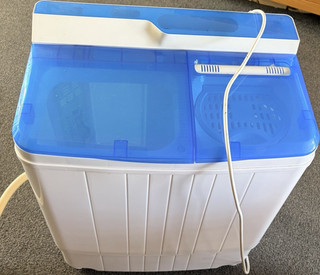 COSTWAY FP10019GB BL Portable Twin Tub Top Loading Washer 3.5kg Spin Dryer