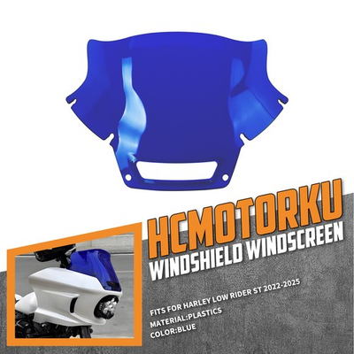 #ad #ad Blue 8.5quot; Windshield Windscreen Fits For Harley Low Rider ST FXLRST 117 2022 25 $73.99