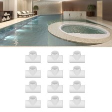 12Pcs PVC Tee Pipe Fittings Plastic Equal Diameter Joints Adapter Water Supply  
