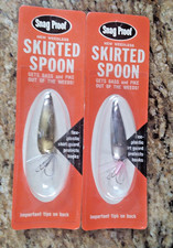 Vintage Snag Proof SKIRTED SPOONS 2 3/8" Weedless Fishing Lures Lot of 2 NOS.