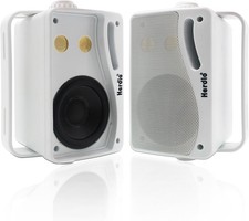 Herdio 3.5 Inch Passive Outdoor Speakers Wired Waterproof, 200W 3 Way White