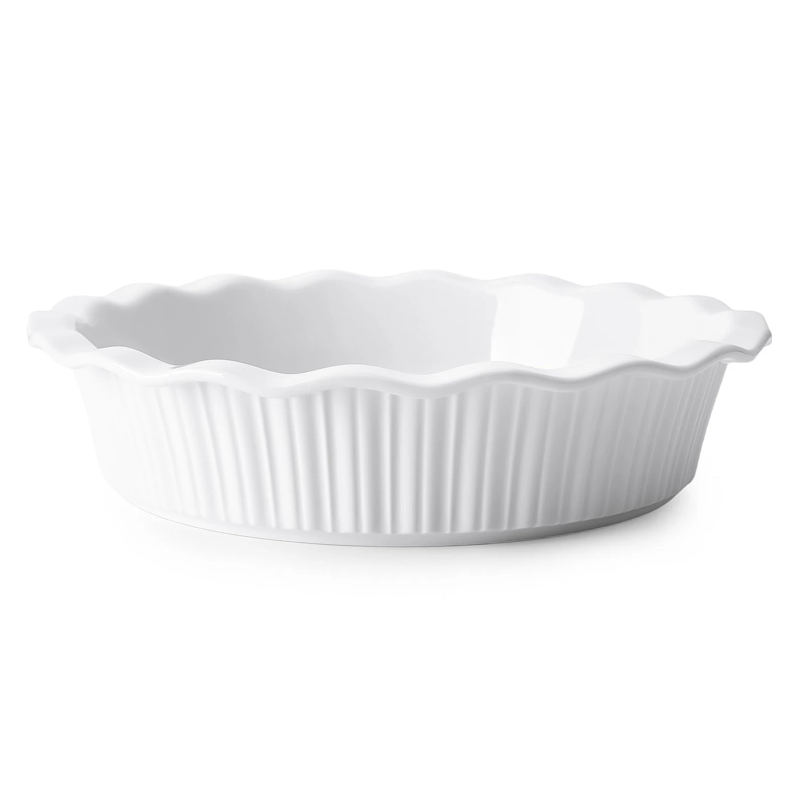 Sweese Porcelain Deep Fluted Pie Dish for Baking - 9 inch Porcelain Pie Plate...