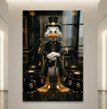 Dagobert Duck Kunst, LIFESTYLE Wandbild Business. Acrylglas, Leinwand, Poster