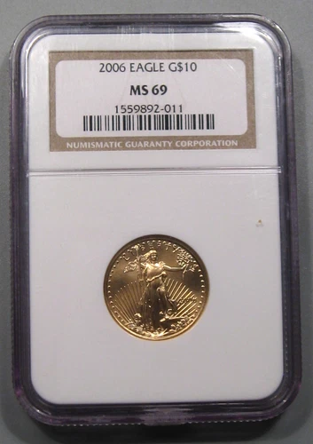 2006 GOLD American Eagle $10 - 1/4 oz Gold NGC MS69.  #108