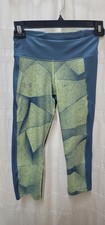 Image of Under Armour HeatGear Compression Capri Leggings Blue Yellow Women's Medium