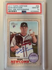 Sean Newcomb Real One On Card Rookie Auto PSA 10 2017 Topps Heritage Braves Sox