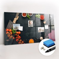 Magnetboard Glas Inkl Magneten Marker Schwamm KüChenaccessoires 120X60 Cm