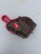 Rawlings 10.5 Inch Girls Fastpitch Softball Mitt Baseball Glove Brown Pink RHG