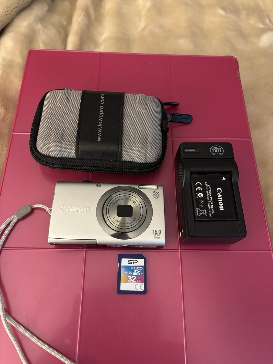 Canon PowerShot A2300-16 MP Digital Camera-SD Card-Charger & Case
